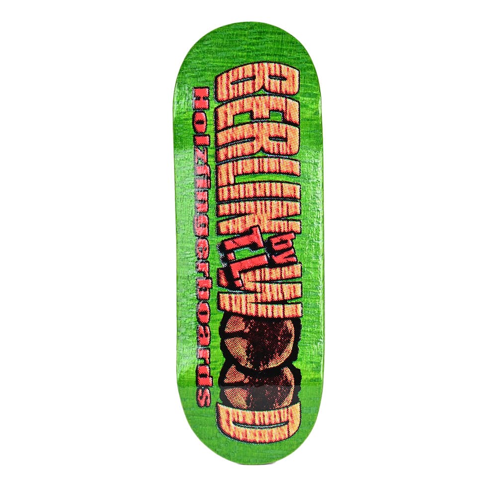A Berlinwood old-school-shape wooden fingerboard deck in green with the brand's logo graphic, from the Blackriver shop's Berlinwood listings.