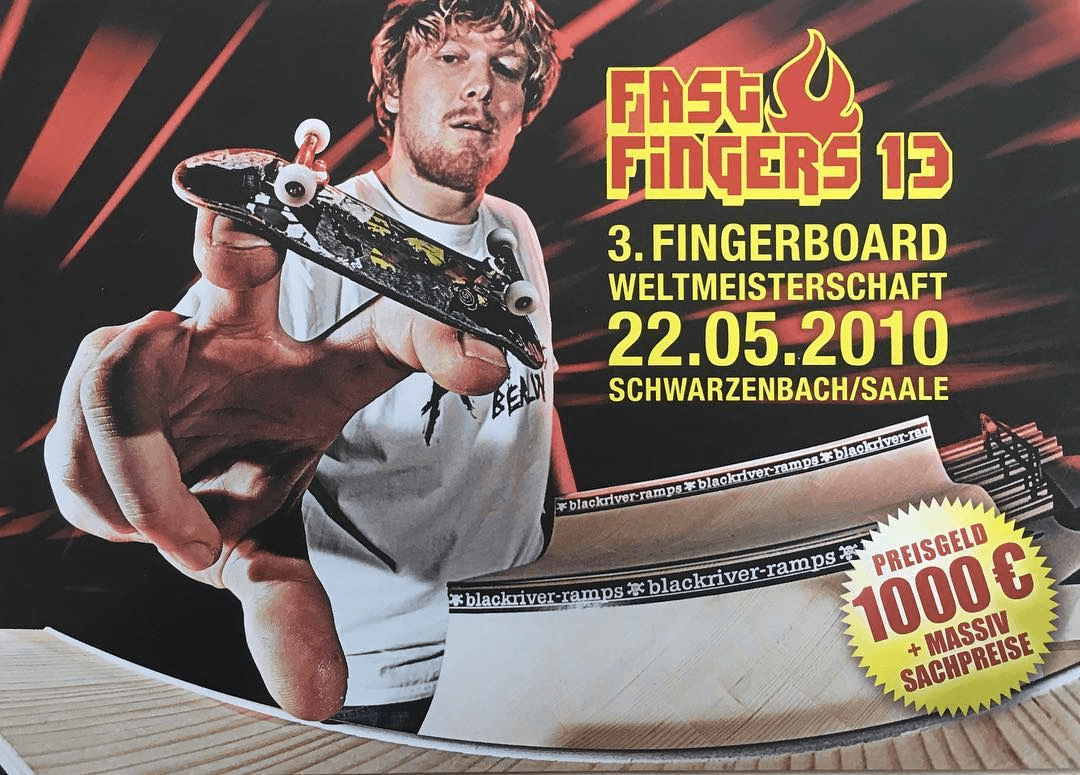Fast Fingers 13 flyer — the 3rd Fingerboard World Championship (2010).